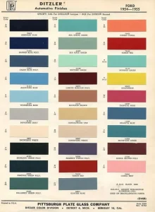 Tabela-de-cores-vintage-de-carros-classicos-representando-paleta-tradicional-de-epocas-passadas