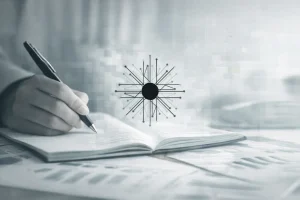 Mao-e-caneta-sobre-o-papel-com-o-logo-da-Nova-Matriz