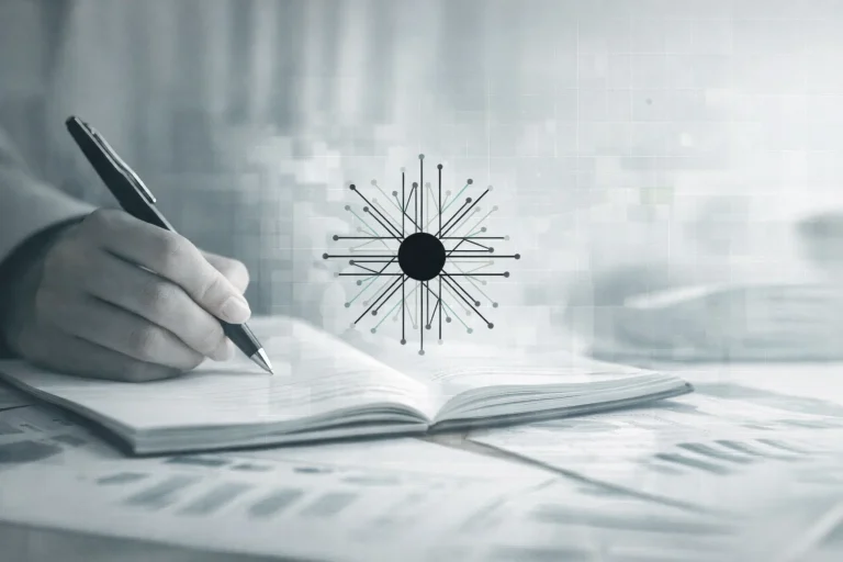 Mao-e-caneta-sobre-o-papel-com-o-logo-da-Nova-Matriz